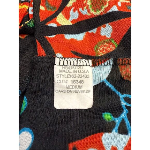 Vintage Hot Kiss Women’s Medium V-Neck Top Flutter Sleeve Floral 90s Y2K - Picture 7 of 8